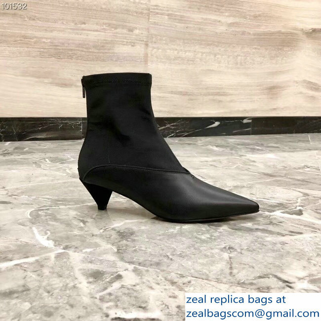 Celine Heel 4.5cm Stretch Soft V Neck Ankle Boots Black 2018 - Click Image to Close