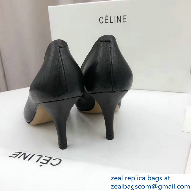 Celine Heel 7.5cm Mesh Metal Pumps Black 2018 - Click Image to Close