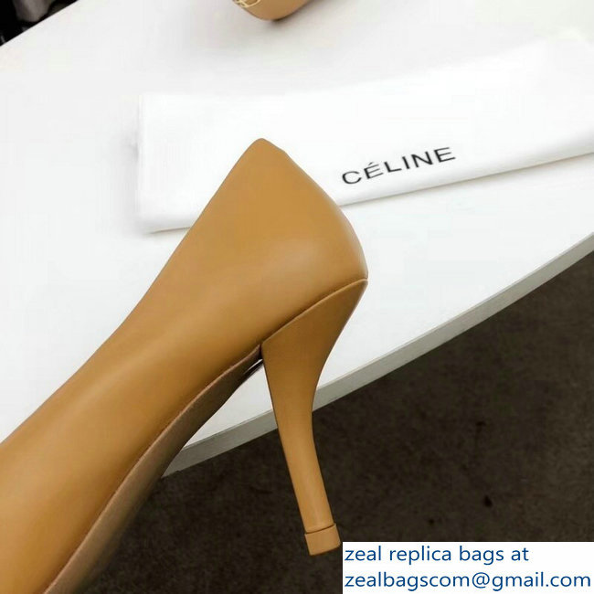 Celine Heel 7.5cm Mesh Metal Pumps Brown 2018 - Click Image to Close