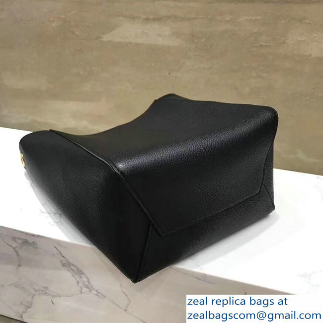 Celine Sangle Small Bucket Bag In Soft Grained Calfskin Black