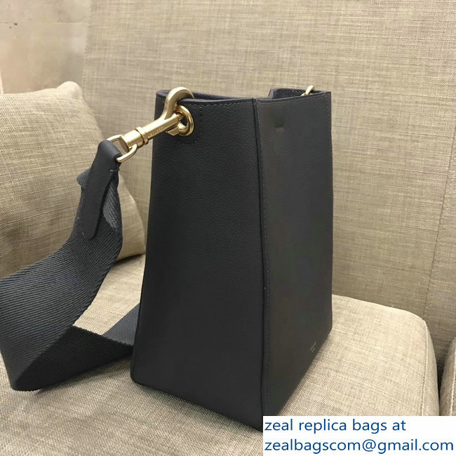Celine Sangle Small Bucket Bag In Soft Grained Calfskin Gray