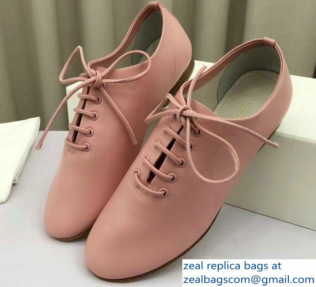Celine Soft Dance Lace-Up Flats In Nappa Lambskin Pink 2018