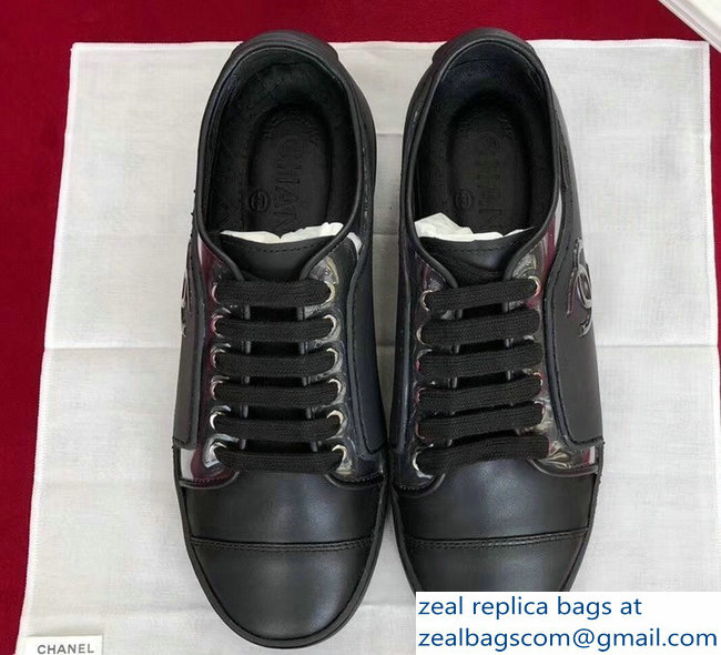 Chanel Calfskin and PVC G33866 Black Sneakers 2018