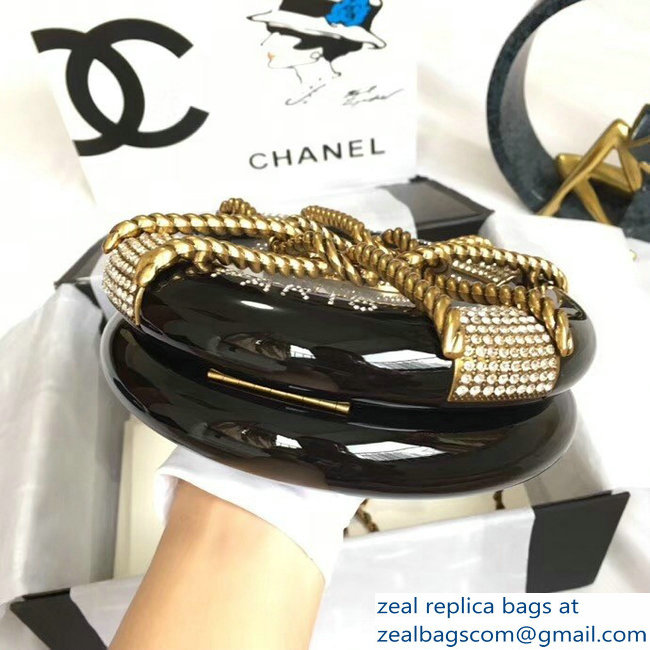 Chanel Chain Resin/Strass Minaudiere Bag A94672 Black 2018