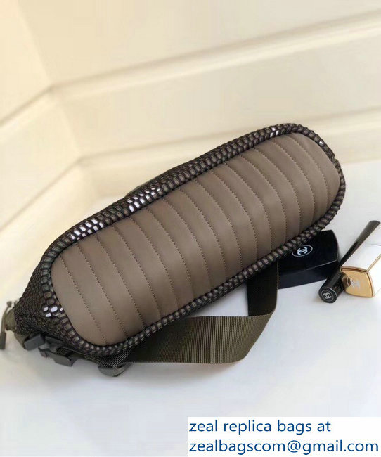 Chanel Fabric/Mesh Sporty CC Waist Chest Bag Khaki