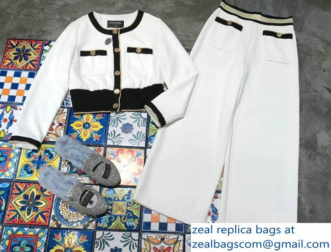 Chanel Gold Edge Jacket and Pants Creamy 2018