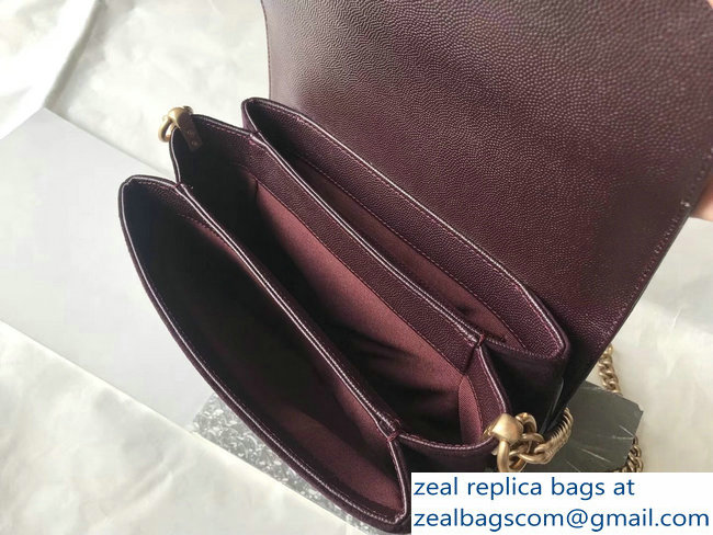 Chanel Grained Calfskin and Suede Flap Small Bag A57560 Burgundy 2018