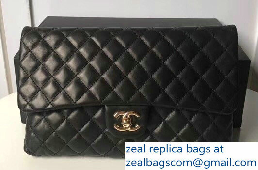 Chanel Lambskin Classic Quilted Clutch Bag A57650 Black 2018