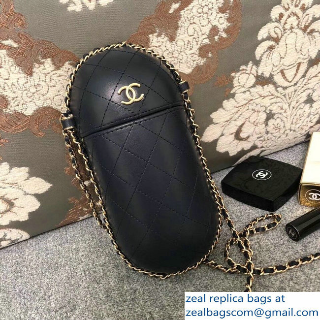 Chanel Lambskin Clutch with Chain Bag A71403 Navy Blue 2018