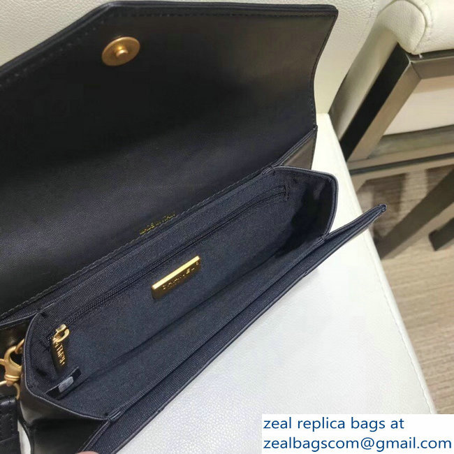 Chanel Studded Chevron Lambskin Mini Clutch Envelope Bag A94564 Black 2018