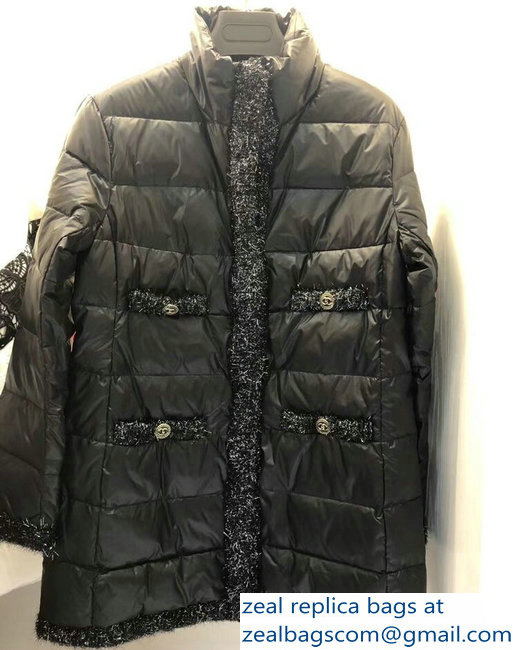 Chanel Tweed Edge Down Jacket 2018