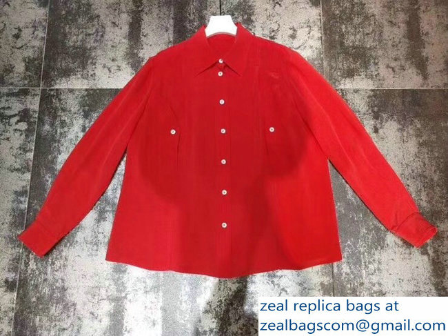 Chloe Silk Shirt Red 2018 - Click Image to Close