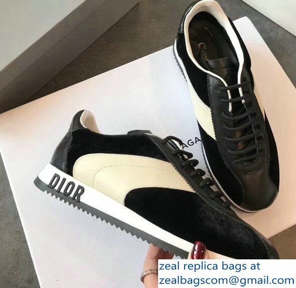 Dior Diorun Trainer Lace-Up Sneakers Black 2018 - Click Image to Close