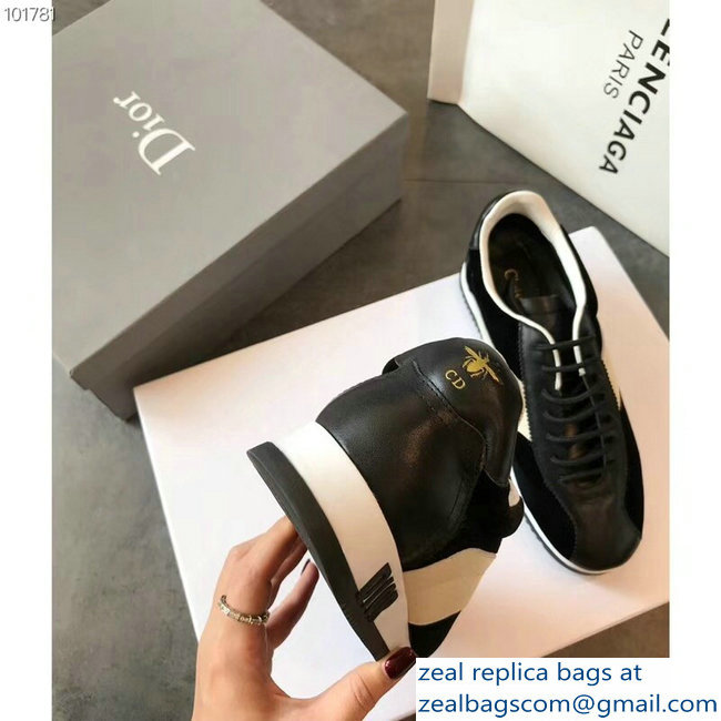Dior Diorun Trainer Lace-Up Sneakers Black 2018 - Click Image to Close