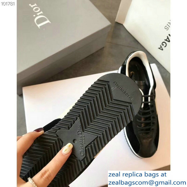 Dior Diorun Trainer Lace-Up Sneakers Black 2018 - Click Image to Close