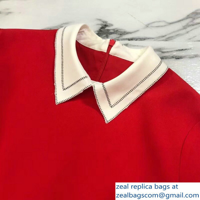 Dior Lapel Dress Red 2018 - Click Image to Close
