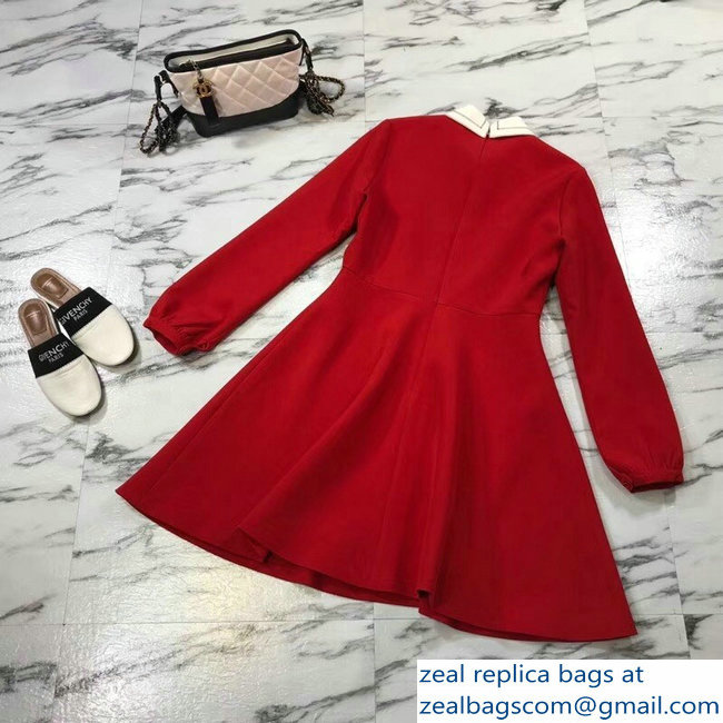 Dior Lapel Dress Red 2018 - Click Image to Close