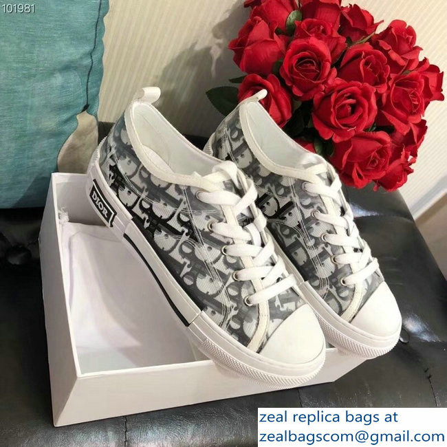 Dior Oblique Jacquard Canvas Low-Top Sneakers Black 2018 - Click Image to Close