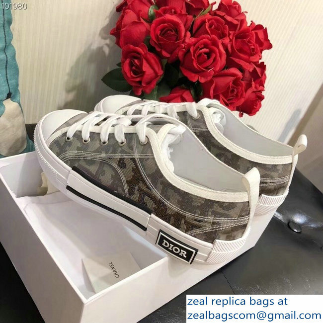 Dior Oblique Jacquard Canvas Low-Top Sneakers Brown 2018 - Click Image to Close