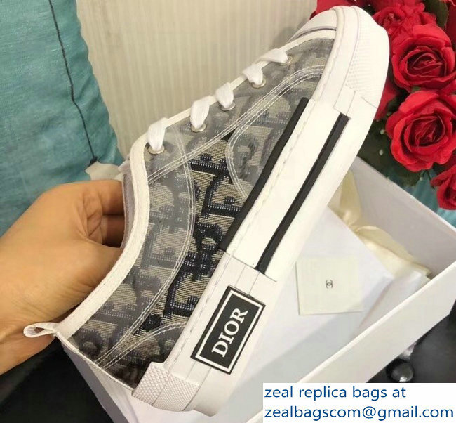 Dior Oblique Jacquard Canvas Low-Top Sneakers Gray 2018 - Click Image to Close