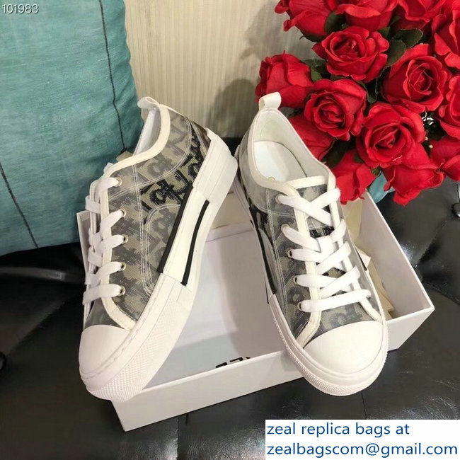 Dior Oblique Jacquard Canvas Low-Top Sneakers Gray 2018 - Click Image to Close