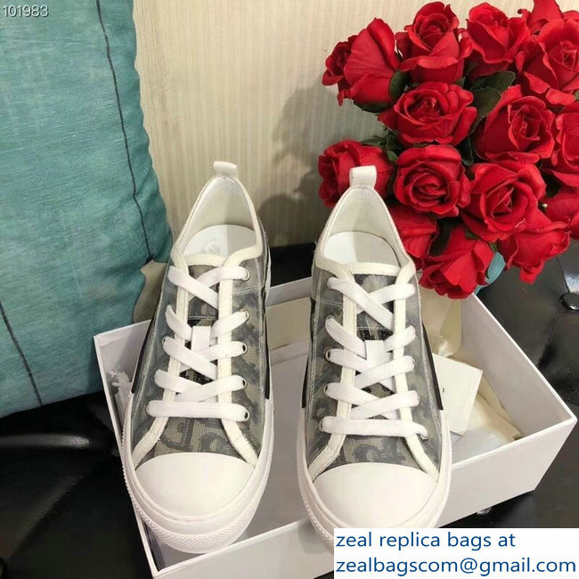 Dior Oblique Jacquard Canvas Low-Top Sneakers Gray 2018