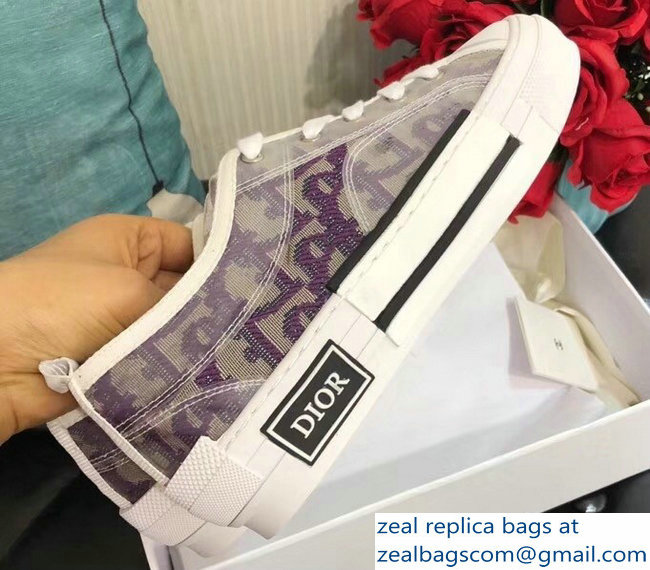 Dior Oblique Jacquard Canvas Low-Top Sneakers Purple 2018
