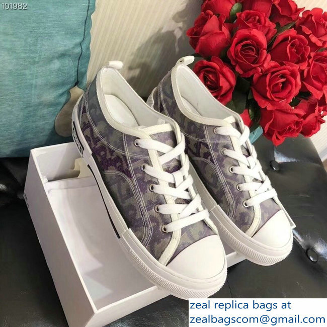 Dior Oblique Jacquard Canvas Low-Top Sneakers Purple 2018 - Click Image to Close