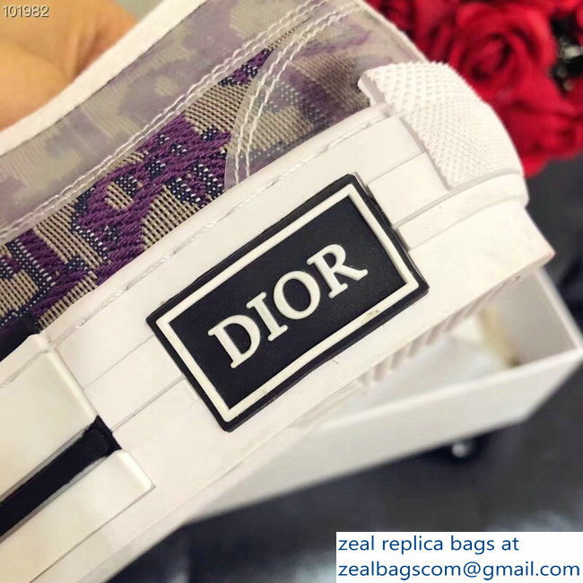 Dior Oblique Jacquard Canvas Low-Top Sneakers Purple 2018 - Click Image to Close