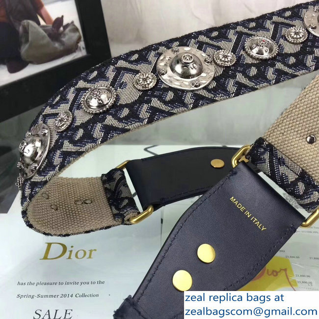 Dior Oblique strap in signature canvas blue