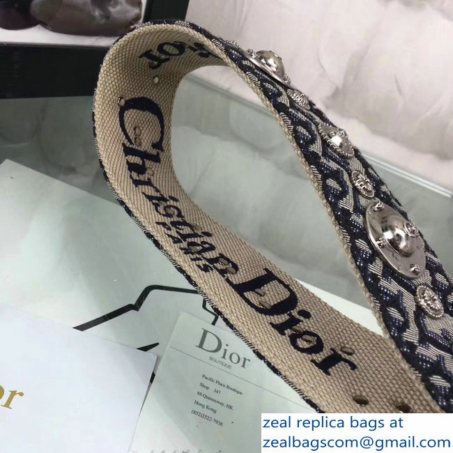 Dior Oblique strap in signature canvas blue