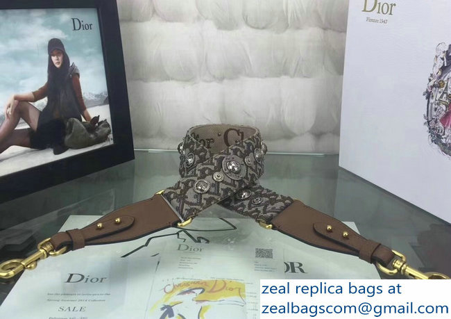 Dior Oblique strap in signature canvas coffee