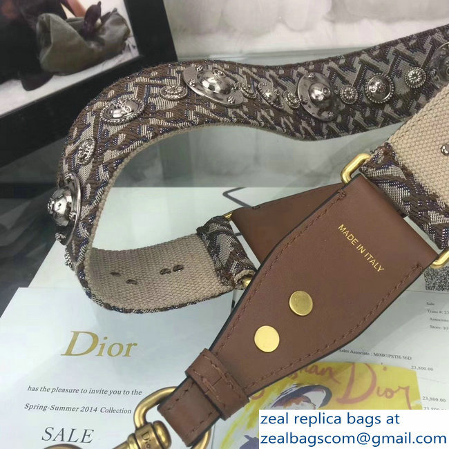 Dior Oblique strap in signature canvas coffee