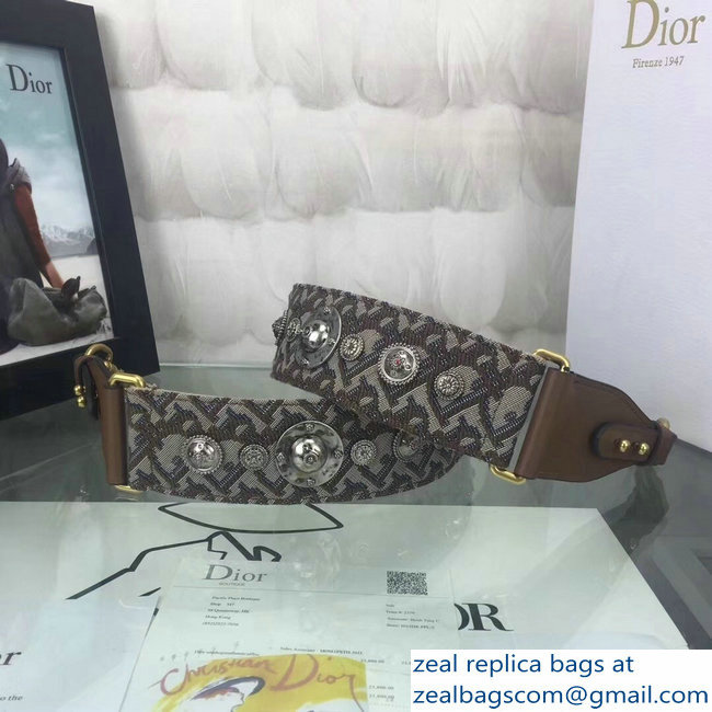Dior Oblique strap in signature canvas coffee