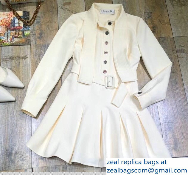 Dior Tie Dress with a Belt Creamy 2018