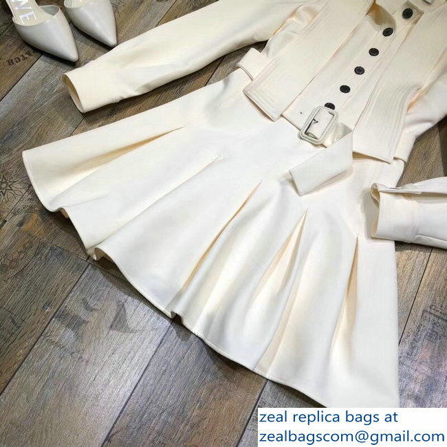 Dior Tie Dress with a Belt Creamy 2018