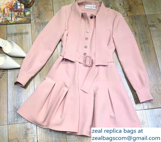 Dior Tie Dress with a Belt Pink 2018