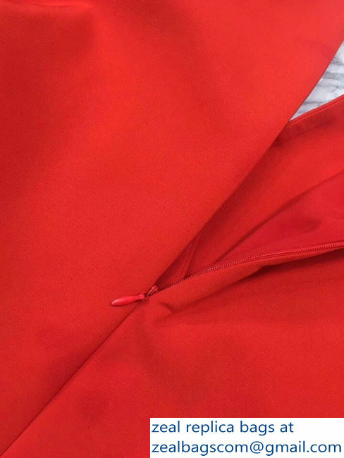 Dior V-Neck Dress with a Belt Red 2018
