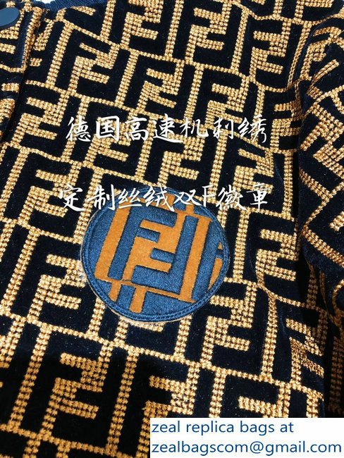 Fendi Embroidered FF Logo Jacket Brown 2018 - Click Image to Close