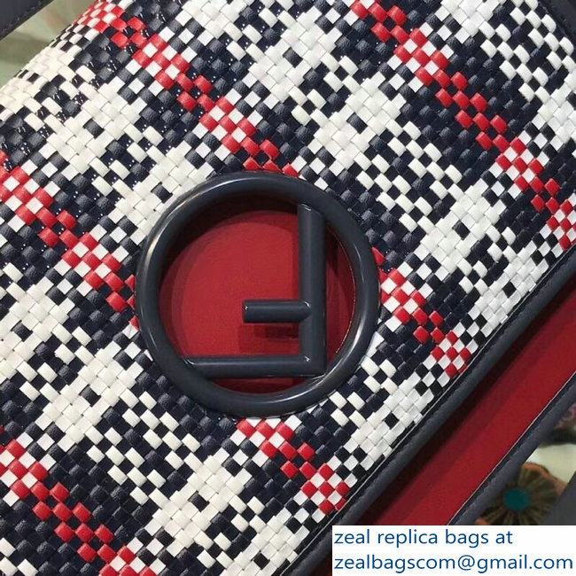 Fendi F Logo Medium Kan I Bag Multicolour Tartan Braided 2018 - Click Image to Close