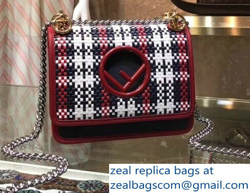 Fendi F Logo Mini Kan I Bag Multicolour Tartan Braided 2018 - Click Image to Close