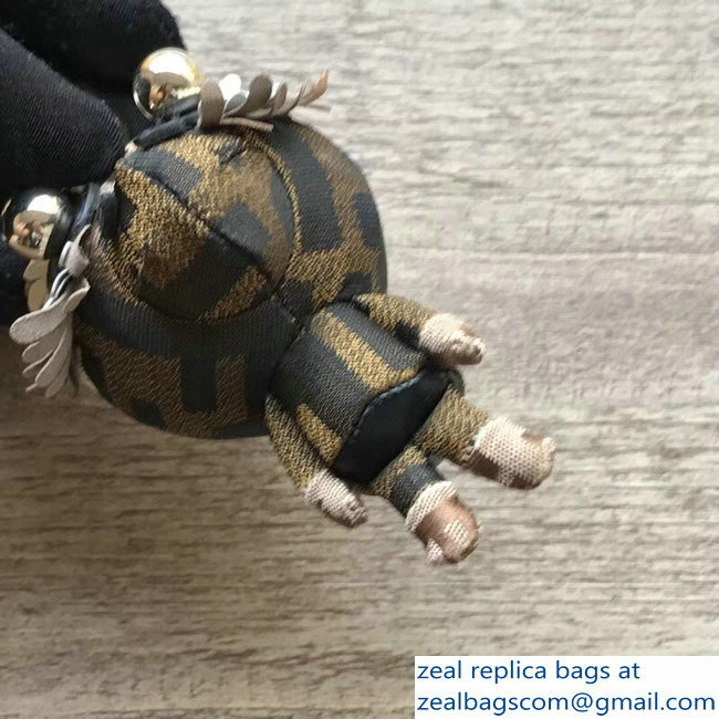 Fendi FF Logo Multicolor Leather And Jacquard Space Monkey Bag Charm 01 2018 - Click Image to Close