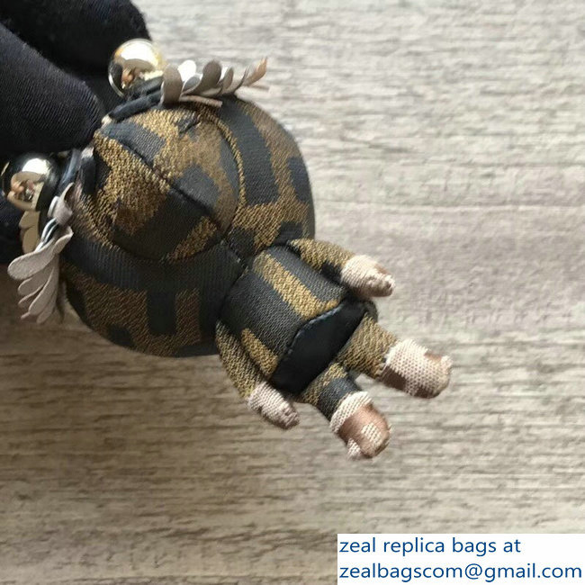 Fendi FF Logo Multicolor Leather And Jacquard Space Monkey Bag Charm 01 2018