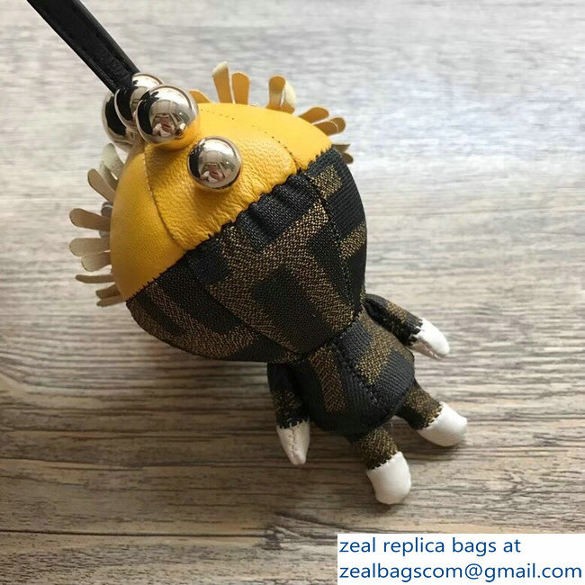 Fendi FF Logo Multicolor Leather And Jacquard Space Monkey Bag Charm 03 2018 - Click Image to Close