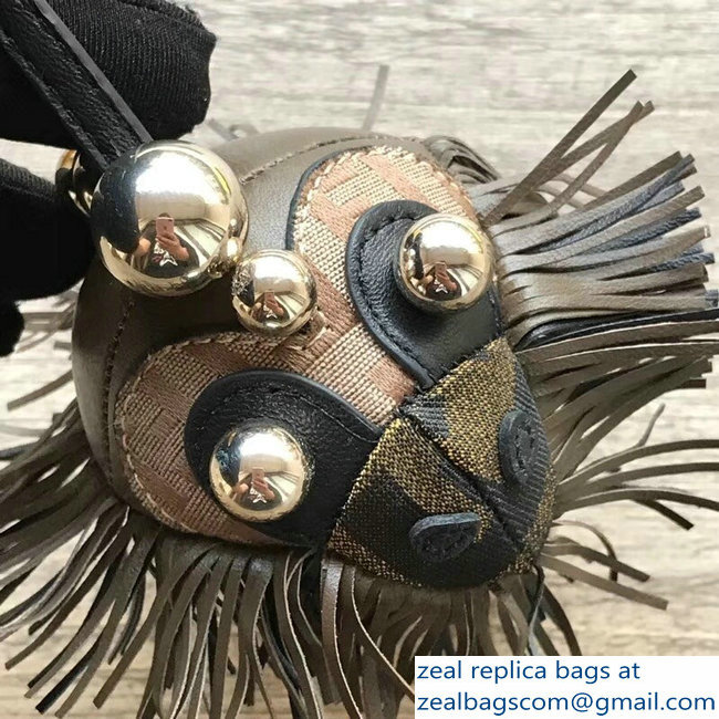 Fendi FF Logo Multicolor Leather And Jacquard Space Monkey Bag Charm 05 2018 - Click Image to Close