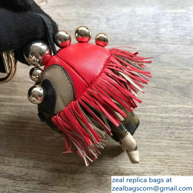 Fendi FF Logo Multicolor Leather And Jacquard Space Monkey Bag Charm 07 2018