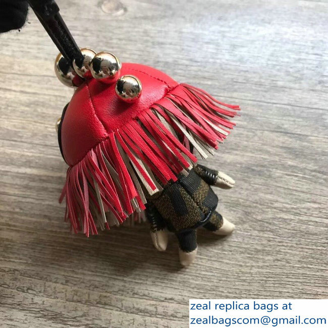 Fendi FF Logo Multicolor Leather And Jacquard Space Monkey Bag Charm 07 2018