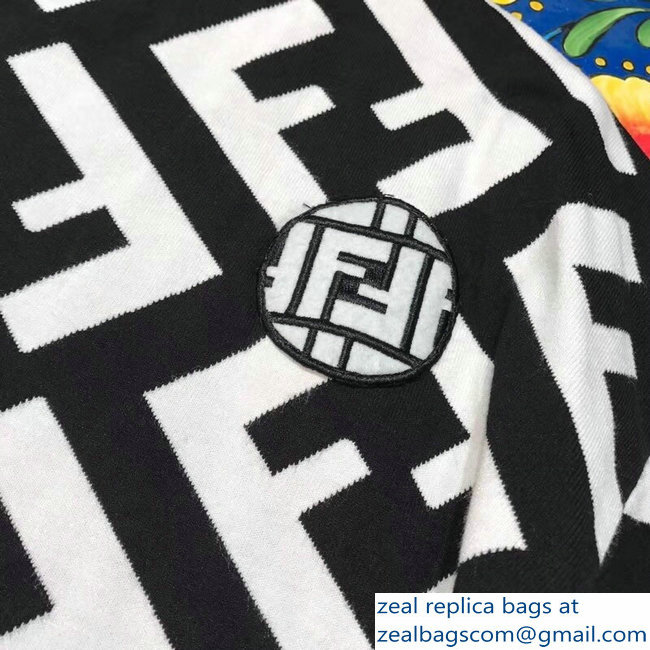 Fendi FF Logo Multicolour Wool Poncho Jumper White 2018 - Click Image to Close