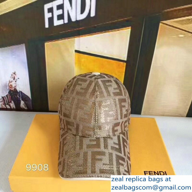 Fendi FF Logo Print Baseball Cap/Hat 05 2018