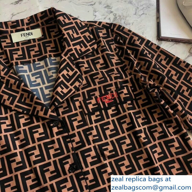 Fendi FF Logo Shirt Coffee 2018